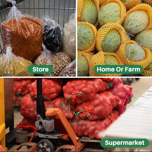 Sukh 7 Pcs Large Mesh Produce Bags, 60lbs Reusable Washable Mesh Storage Bag for Onion, Potato, Citrus Fruits