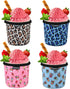 Homakover 4 Pack Ice Cream Pint Size Ice Cream Sleeves Neoprene Cover with