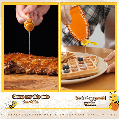 20 32 oz Layhit Pieces Plastic Honey Jars Clear Plastic Honey Bottles with Lids Container Dispenser with Flip Lid Empty
