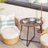 VECELO Small Round Metal Side Snack Table for Outdoor & Indoor Use - Anti-Rust Design