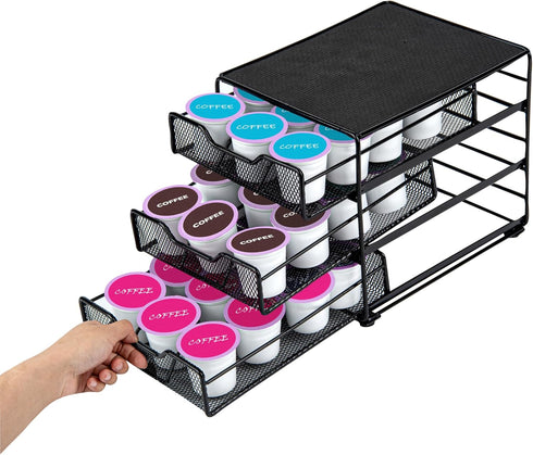 Restaurantware Restpresso Multi-Tier Coffee Capsule Drawer 8.5 x 8.5 x 7 Inch, Holds 36 K-Cups, Heavy-Duty Organizer