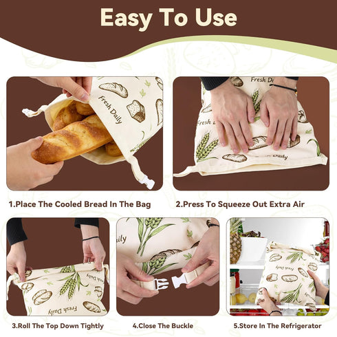 2 Pack Bread,17x13 Beeswax Bread Bags for Homemade In Sourdough Storage Bags,Sealing Zip to Keep Bread Fresh
