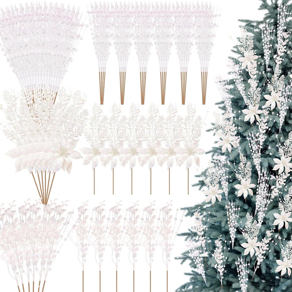 Suncalla 36 Pack 17'' Christmas Tree Picks Ornament Artificial Glitter Berry Stem Picks