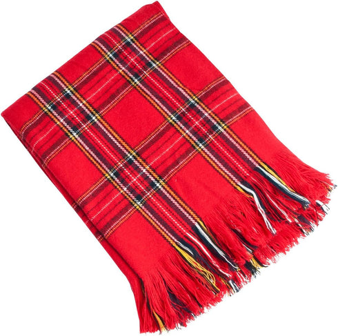 SARO LIFESTYLE TH123.R5060 Plaid Design Throw, Red, 50"x60"