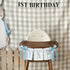 Cuvaho Blue & White Bow High Chair Banner for One Sweet Boy First Birthday Party Decorations Smash Cake Photo Shoot