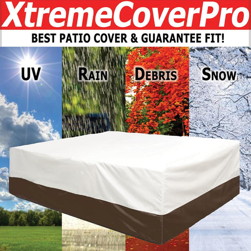 140D 70W 30H 520D 140x70x30 armless 140 70 30 x x UV-proof Waterproof Furniture Patio Cover beige brown two tone