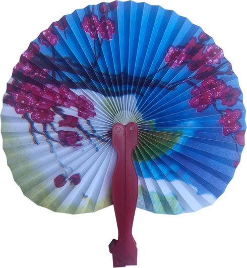 30 Pcs 3.5" Mini Chinese Oriental Handheld Floral Folding Paper Fans - Bulk Assortment for Wedding Birthday Party Favors