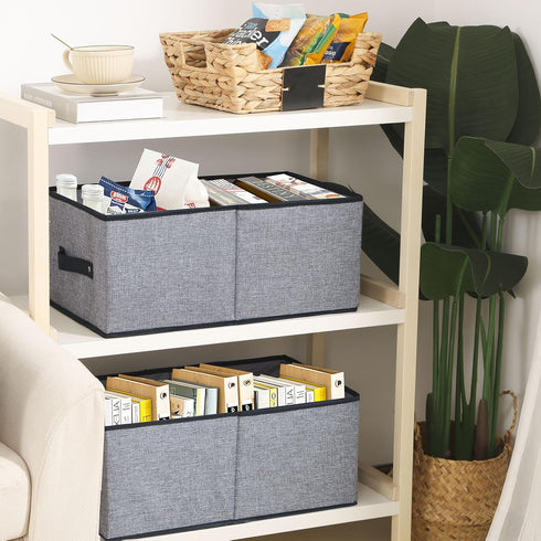 Clothing Storage Bins, 16.1 × 9.8 × 6.5 inches Closet Bin with Handles, Foldable Fabric Containers for Organizing