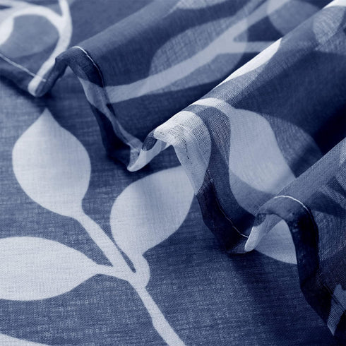24 Inch Set 2 Pack XTMYI Kitchen Curtains Length of Sheer Cafe Curtains for Small Bathroom Window,Blue