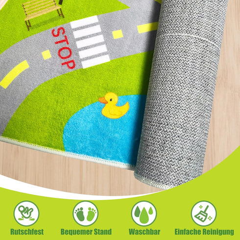4x6 3-12 (KR1, 4x6ft) Ft Kids Rug Car Play Mat Car Rug for Playroom, Kids Educational City Traffic Road Map Fun Carpet