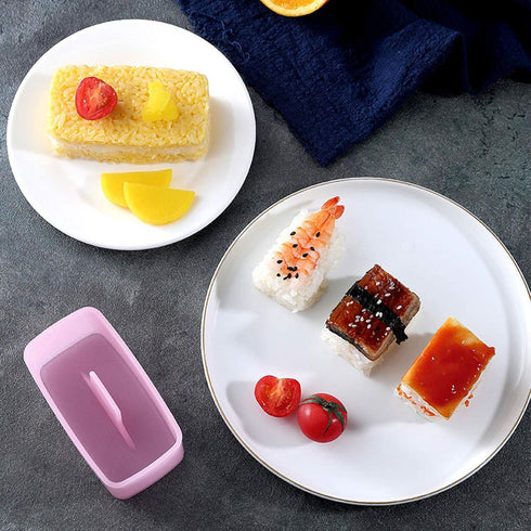 Musubi Maker Press, 2 Pack Rice Ball Mold, Rectangle Thousand Layer Sushi Maker Mold (Pink)