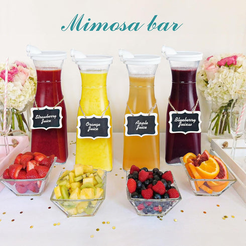 1 4 (6 1 Ritayedet Glass Carafe, Liter Carafe for Mimosa Bar, Pcs, Square Pitcher with Lid and Spout, Drink Dispenser
