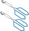 MSY BIGSUNNY Heavy Duty Stainless Steel Scissor Tongs: 2 Pack, Soft Handles, 11" (Blue)