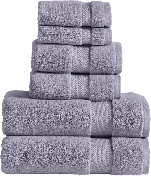 Modern Threads Luxury 6-Piece Quick-Dry Towel Set Plush & Ultra-Absorbent for Spa-Like