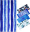 Oversized Terry Beach Towel, 36 x 72 in Soft Extra Large Pool Swim Towel, Blue Stripe Boho for Vacation