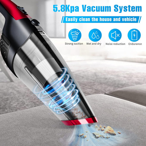 Fityou Handheld Vacuum Cleaner Cordless - Rechargeable (USB Charge), Powerful Suction Cleaner, Portable Hand Vacuum for