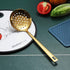 Gold Skimmer, Berglander Metal Strainer with Titanium Gold Plating, Kitchen Cooking Skimmer for Non-Stick Cookware