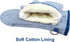 1 Pair Yarn Dyed Oven Mitts, 100% Cotton Heat Resistant 470 Degree Gloves for Cooking & Baking (Blue)