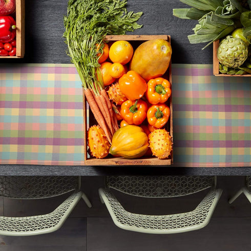 Urban Villa Easter Table Runner - 100% Cotton Fused Table Runner, Easter Special Buffalo Check 14" x 72''