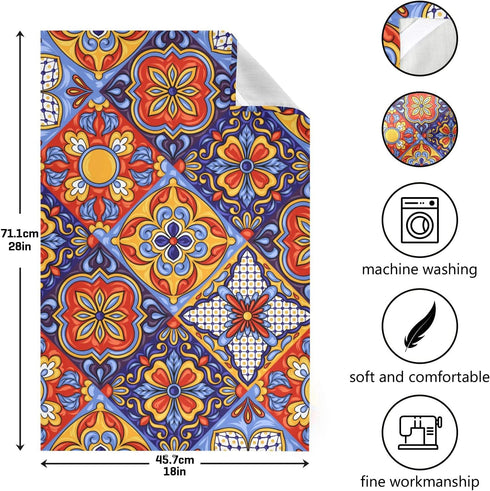STAYTOP Set of 4 Mexican Talavera Ceramic Kitchen Towels, Super Soft, Strong Absorption, 28x18in Multifunctional