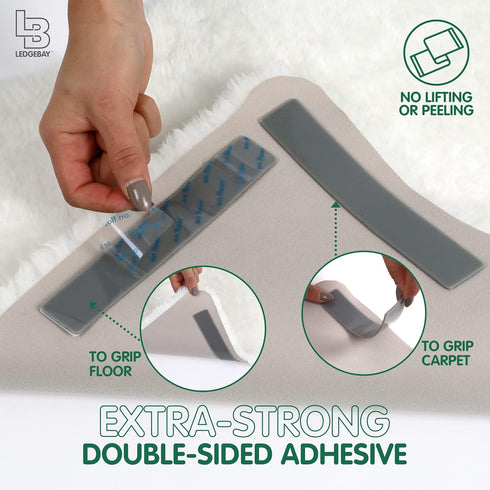 Ledgebay Rug Pad Grippers for Area Rugs, Pack of 25 Reusable, No Skid, Washable, Anti-Slip Pads for Hardwood Floors and