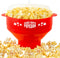 Silicone Microwave Popcorn Popper (Red), Collapsible Air Popper with Lid, Reusable, BPA-Free, Dishwasher Safe