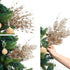 CristBest 24 Pack Christmas Tree Ornaments - Artificial Flowers Glitter Berry Stems Christmas Floral Picks Branches