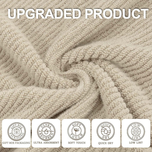 6PC 13"x13" Set, Cotton Washcloths - | Quick Dry | Soft | Light Weight | Absorbent | Hotel Quality, Luxury Wash Cloths