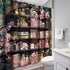 60Wx72H 12 Pack Gothic Skull Shower Curtain Vintage Bookshelf Witchy Floral Pink Cherry Pretty Retro Magic Spring