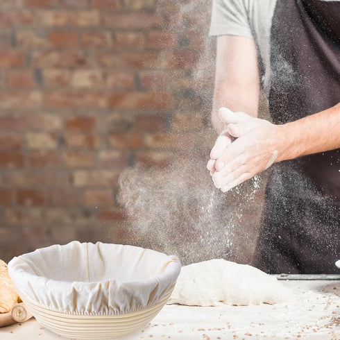 2 Pcs Bread Proofing Basket Cloth Liner, Oval Baking Dough Sourdough Baskets Cover Proofing Cloth for Home Baking -