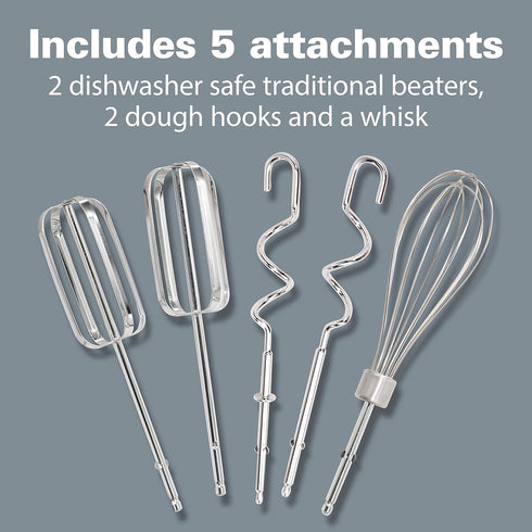 Hamilton Beach 6-Speed Electric Hand Mixer - 275 Watts with Whisk, Traditional Beaters, Red