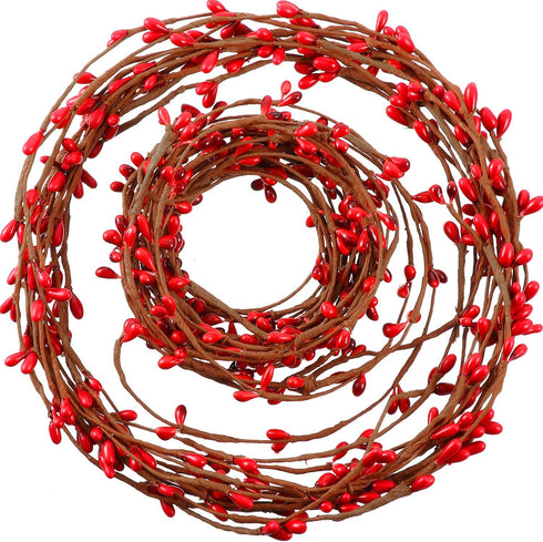 Gejoy 2 Rolls 40 Feet Double Pip Berry Garland Floral Craft Country Pip