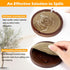 6 Pack 4.3 Inches Mckanti Wood Coasters for Drinks with Cotton Coasters Insert, Wooden Coasters with Holder for Coffee