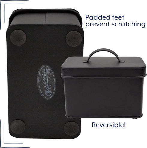 AuldHome Farmhouse Enamelware Recipe Box (Black) for 4 x 6 Inch Recipe Cards