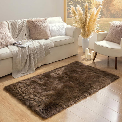 Ashler Faux Fur Rug - Fluffy Shaggy Area Rug, Ultra Soft 3