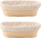 Bread Proofing Baskets Set of 2, 10 inch Oval Shaped Dough Proofing Bowls with Liners for Sourdough Baking