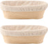 Bread Proofing Baskets Set of 2, 10 inch Oval Shaped Dough Proofing Bowls with Liners for Sourdough Baking