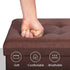 43Inches 660 lbs, ZenStyle Storage Ottoman Bench, Folding Footrest Padded Seat, Storage Chest Long Shoes Bench