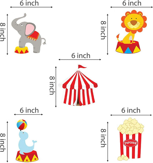 30Ct Carnival Hanging Swirl Decorations, Circus Animals Party Supplies, Baby Shower Ceiling Streamers