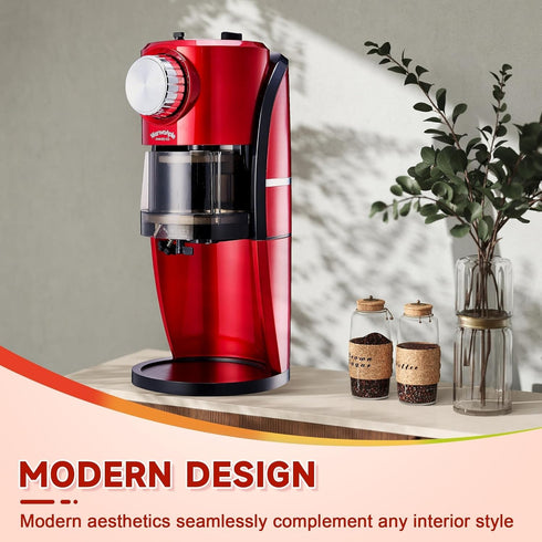 Shaved Ice Machine - Retro Red Snow Cone Maker for Homemade Shaved Ice, Slushie Ice Shaver with Stainless Steel Blade,