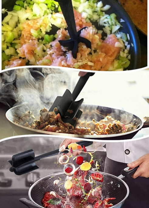 Meat Chopper for Ground Beef - Heat Resistant Ground Beef Smasher for Hamburger Meat - Nylon Hamburger Chopper Utensil - Potato Masher-Professional Multifunctional Heat Resistant - Easily Mix and Chop
