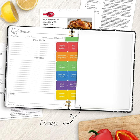 LuBudingJoy Blank Recipe Notebook: Full Page Spiral Hardcover to Organize 140 Recipes (Black)
