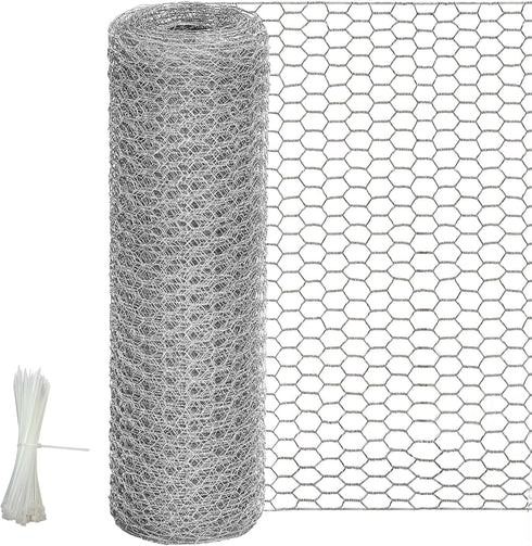 24 Rifny Chicken Wire Fencing, 24 Inch x 60 Feet Chicken Wire Mesh Roll