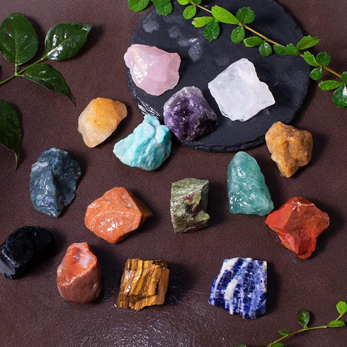1 lb Bulk Assorted Stones - Large 1" Natural Raw Stones Crystal for Tumbling, Decoration, Polishing