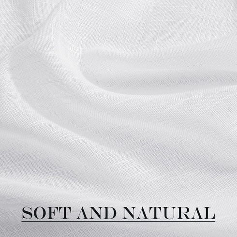 NICETOWN Sidelight French Door Panel, Linen Textured Look, 30" x 72", White