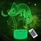 FULLOSUN Chameleon 3D Night Light Lizard Projection LED Lamp Baby Nursery Nightlight