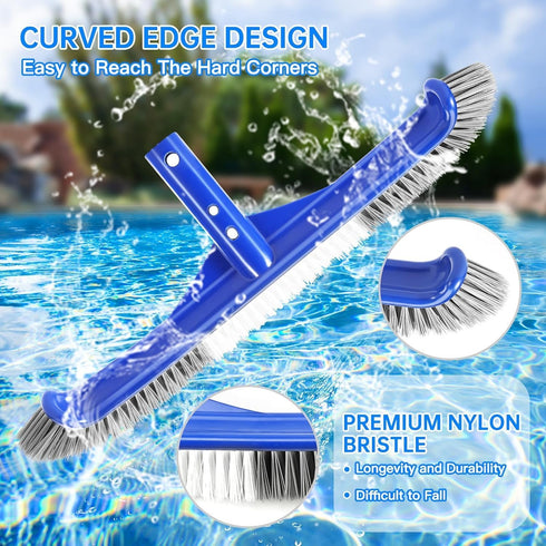 Unipool Skimmer Kit17" Skimmer Pool Brush Head & Fine Mesh Pool Pool Brushes for Cleaning Pool Wall Reinforced Frame