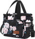 Femuar Lunch Bags for Women/Men: Insulated Lunch Cooler Bag with Adjustable Shoulder Strap - Pink Flower