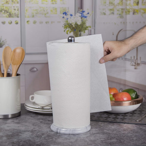Countertop, 5.5 12.6 Inch, Creative Home Natural Marble Base Paper Towel Holder Stable Roll Dispenser