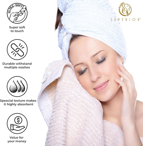 6 Set, 2 2 2 Superior Piece Cotton Towel Includes Bath Towels, Hand Towels, Face Towel/Washcloths, Daily Use